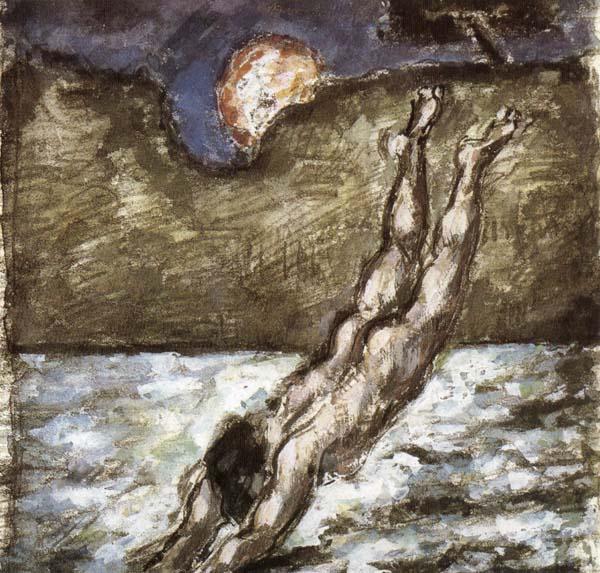 Paul Cezanne Femme piquant une tete dans i eau oil painting picture